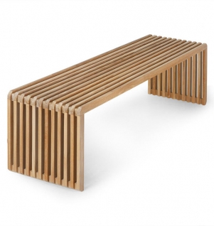 HKliving Slatted Bench Teak L houten bank
