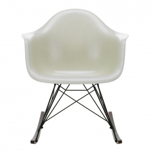Vitra Eames Fiberglass Chair RAR Schommelstoel - Parchment/Zwart/Donker Esdoorn