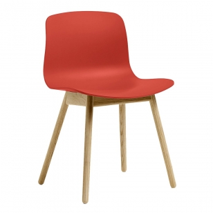 HAY About A Chair AAC 12 Stoel Naturel Gelakt Warm Rood