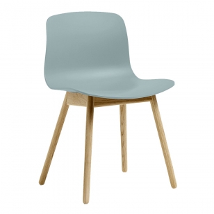 HAY About A Chair AAC 12 Stoel Naturel Gelakt Dusty Blauw